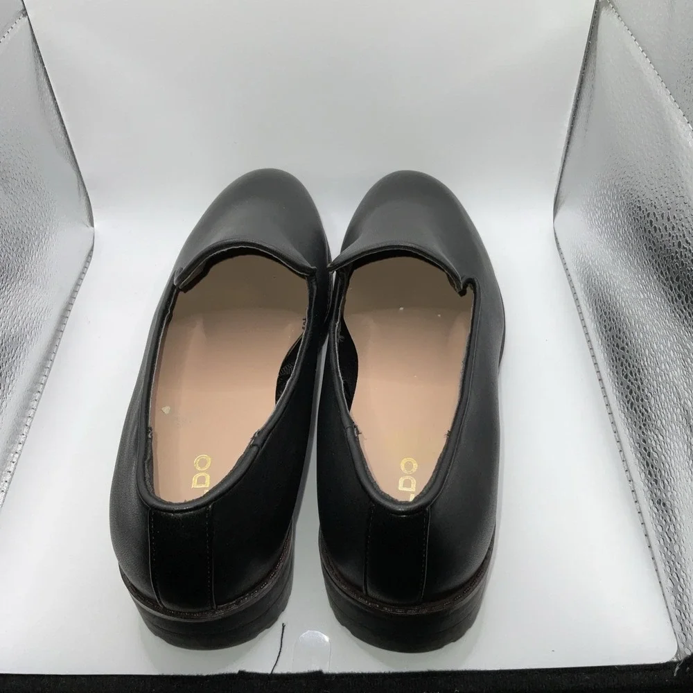 Aldo‎ Woman's Slip On Black Shoe Size 10M RUFFLE BOTTOM